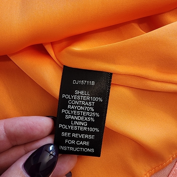 Orange Flowy Strapless Dress Size S - Picture 5 of 5